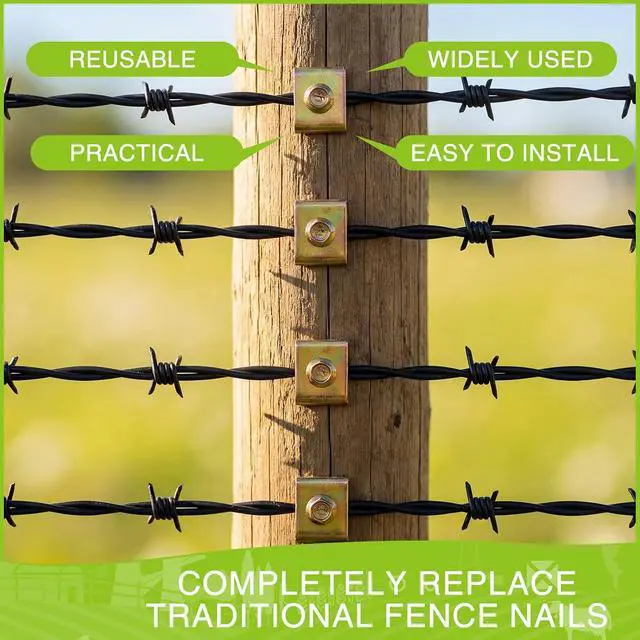 Alt view image 3 of 7 - 170pcs Fence Staples Fasteners for Wire Fencing Reusable Fence Nails Post Screws for Wire Mesh Woven Fencing, Farm & Garden (1.5inch)