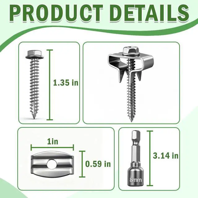 Alt view image 3 of 7 - 304 Stainless Steel Fence Staples, Upgraded Heavy Duty Wire Fence Clips & Fencing Nails, 100 Pack Rust-Proof Fencing Fasteners, Durable Replacement for Standard Fence Staples