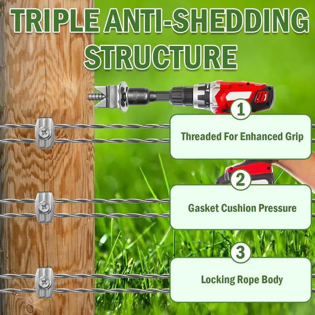 Alt view image 5 of 7 - 304 Stainless Steel Fence Staples, Upgraded Heavy Duty Wire Fence Clips & Fencing Nails, 100 Pack Rust-Proof Fencing Fasteners, Durable Replacement for Standard Fence Staples