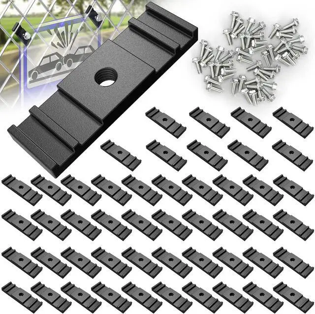 Main image of Chain Link Fence Sign Mount Bracket, 50 Pcs Fastener Clip for Standard Fence Sign Mounting Support Rack Banner Display
