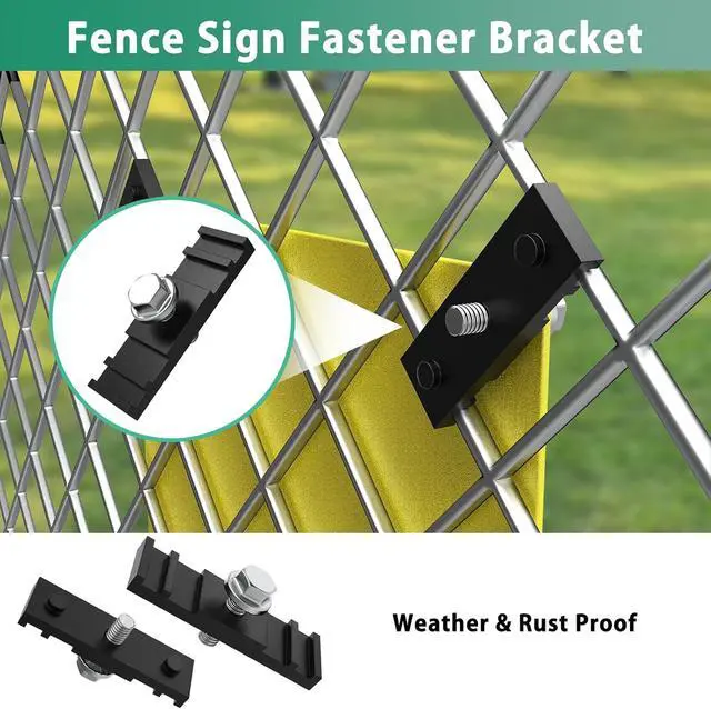 Alt view image 2 of 7 - Chain Link Fence Sign Mount Bracket, 50 Pcs Fastener Clip for Standard Fence Sign Mounting Support Rack Banner Display
