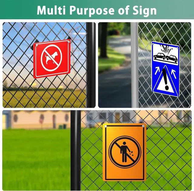 Alt view image 4 of 7 - Chain Link Fence Sign Mount Bracket, 50 Pcs Fastener Clip for Standard Fence Sign Mounting Support Rack Banner Display