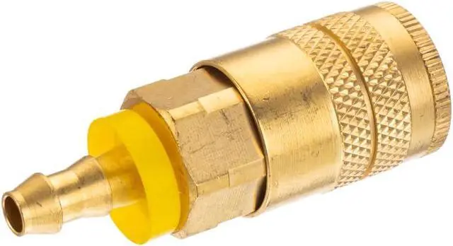 Alt view image 6 of 7 - Industrial Air Coupling,1/4" Hose Barb,1/4" Basic Flow Quick Connect Air CouplerMax Inlet Pressure 300 PSI Brass Air Compressor Accessories Fitting- 24 Pieces