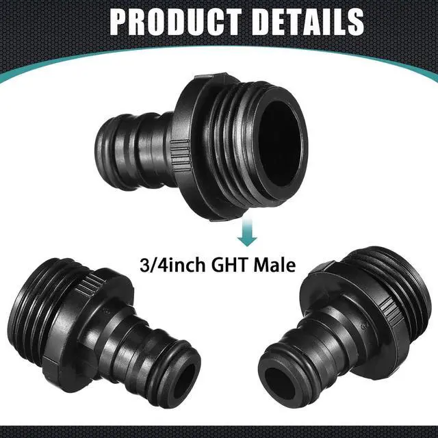 Alt view image 2 of 7 - 20 Pack Garden Hose Quick Connect with Shut Off Valve,3/4" Plastic Water Hose Connector Fittings,40 Male Adapters & 40 Washers for Sprinkler Nozzle Watering Repair