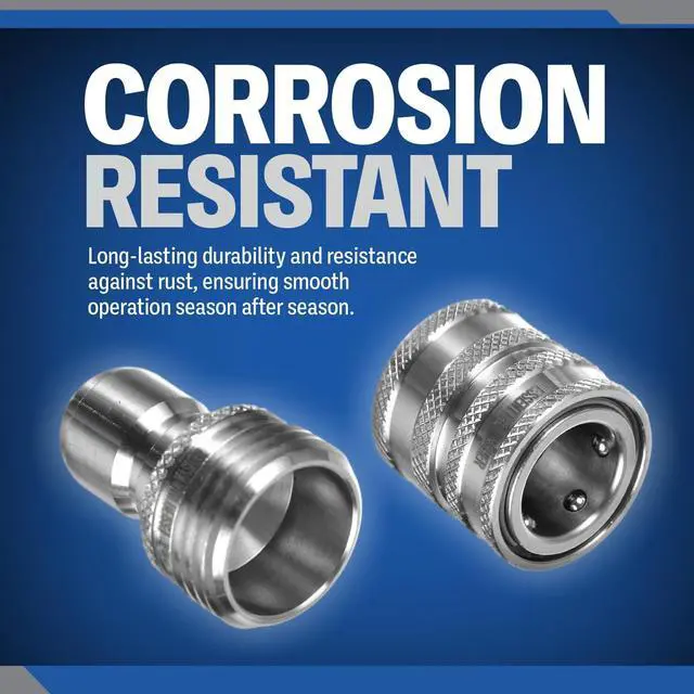 Alt view image 3 of 7 - ¾ Stainless Steel Garden Hose Quick Connect Fittings | Plug & Coupler Set of 4