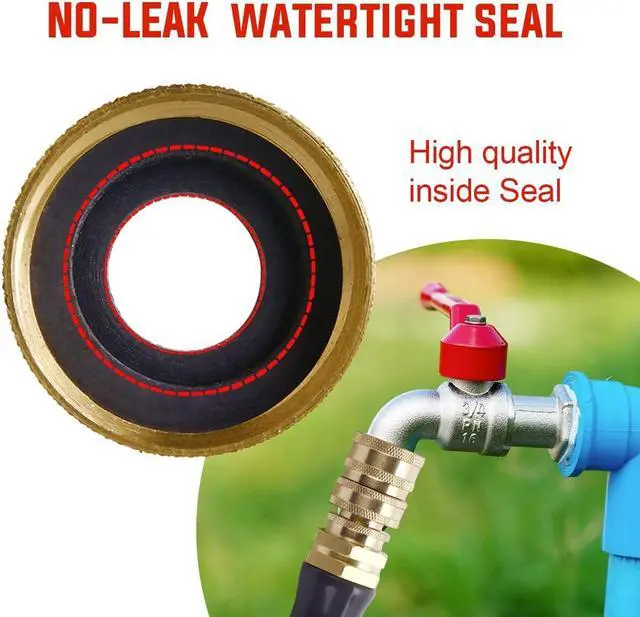 Alt view image 6 of 7 - Garden Hose Quick Connect Water Hose Fittings - 3/4" Thread - High Grade Brass Durability and Leak Free Upgrade(6 PACK)