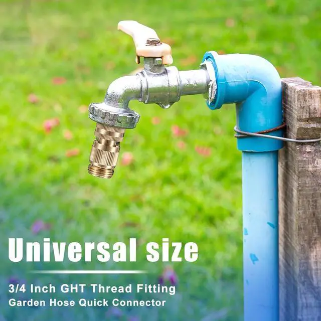 Alt view image 4 of 7 - 12 Sets Garden Hose Quick Connector Solid 3/4 Inch Water Hose Connectors No Leak Heavy Duty Garden Fitting Female Adapter and Male Adapter (Brass Color)