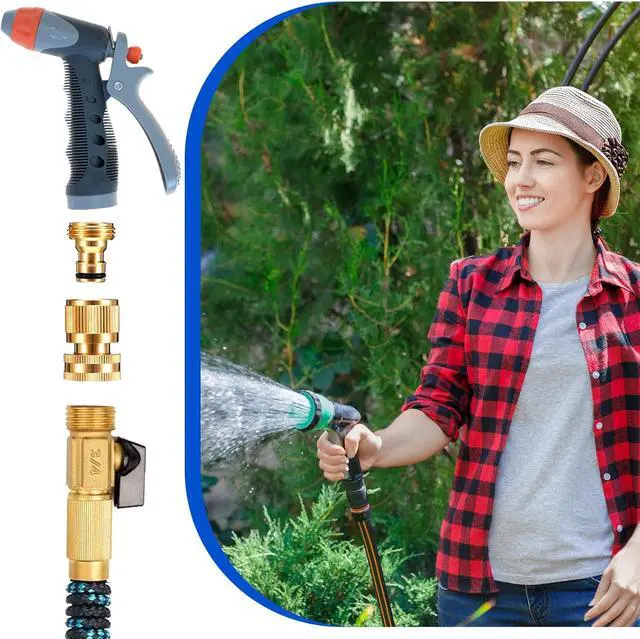 Alt view image 5 of 7 - 12 Sets Garden Hose Quick Connector Solid 3/4 Inch Water Hose Connectors No Leak Heavy Duty Garden Fitting Female Adapter and Male Adapter (Brass Color)