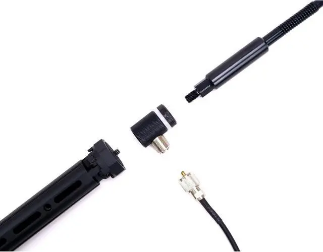 Alt view image 5 of 6 - GRA-ULTmini Antenna Tripod Kit, 3/8-24, SO239 UHF, Black, GRA-AD35LB | Compact antenna tripod for 3/8-24 antennas with SO239 UHF coax connection, built for POTA, SOTA, QRP, and field use