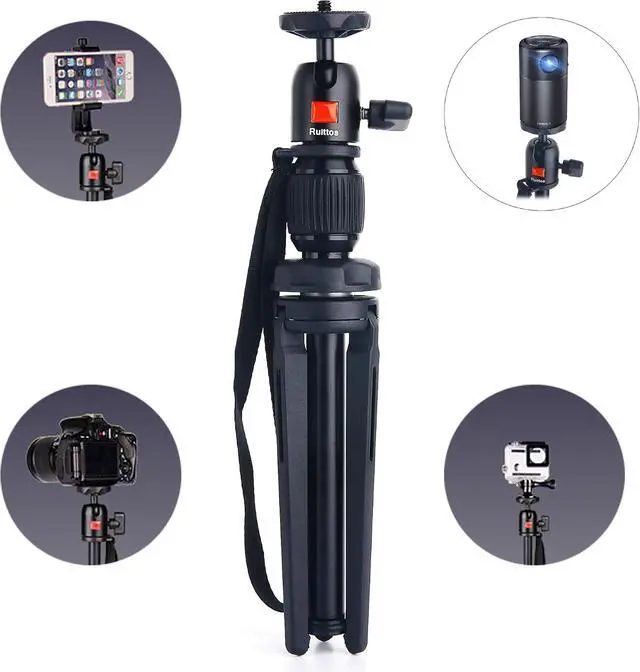 Alt view image 4 of 7 - Tripod Stand Compatible with Anker Nebula Capsule Series, Universal Mini Camera Tripod, Aluminum Alloy Portable Projector Stand for Capsule, Capsule Max, and Capsule II with Swivel Ball Head