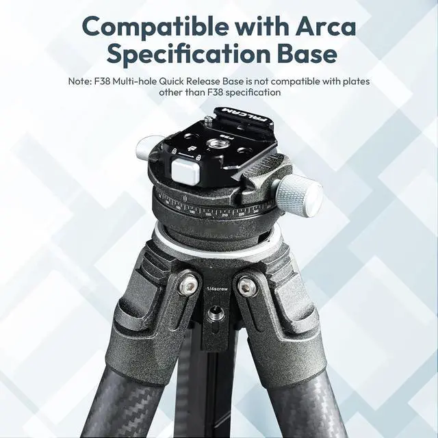 Alt view image 6 of 7 - F38 Quick Release Kit V2, Quick Release System, Base and Plate with 1/4" and 3/8" Screw Thread for Tripod, Monopod, Stabilizer, Slider - F38B3404