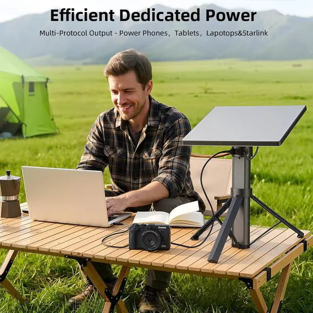 Alt view image 6 of 7 - Starlink Mini Battery Pack, 6-Hour Runtime, 166Wh/45000mAh, Starlink Mini Power Stand with Integrated Tripod, Built-in Type-C Fast Charging for Outdoor & Remote Work, IP67 Waterproof
