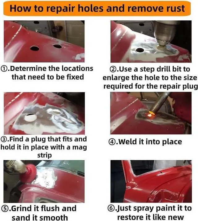 Alt view image 3 of 6 - 38-Pc Pro Steel Hole Plug Welding Kit | 36 Plugs in 0.75", 1.00", 1.375" Sizes | with Magnetic Holder & Drill Bit for Auto Body & Metal Repair