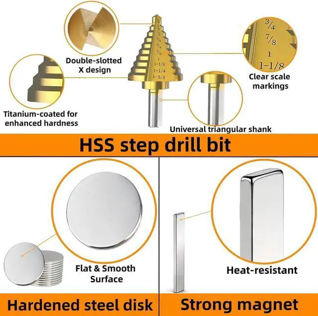 Alt view image 4 of 6 - 38-Pc Pro Steel Hole Plug Welding Kit | 36 Plugs in 0.75", 1.00", 1.375" Sizes | with Magnetic Holder & Drill Bit for Auto Body & Metal Repair
