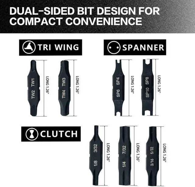 Alt view image 7 of 7 - Security Bit Kit Set with Magnetic Extension Bit Holder for Leatherman, Replacement Double-Ended Flat Spanner Tri-Wing Clutch Screwdriver Bits for Leatherman Multi-Tool Accessories,8Pack