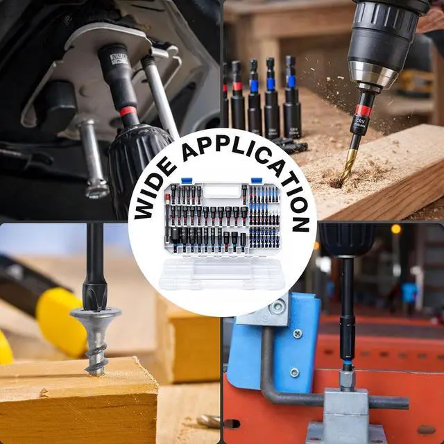 Alt view image 6 of 6 - 80-Piece Magnetic Impact Nut Driver Set, SAE & Metric Drill Bit Socket Set with Universal Sockets, Wing Nut Drivers, Adapters & Bit Holder for Power Drill, Impact Driver, Auto & Home Repair