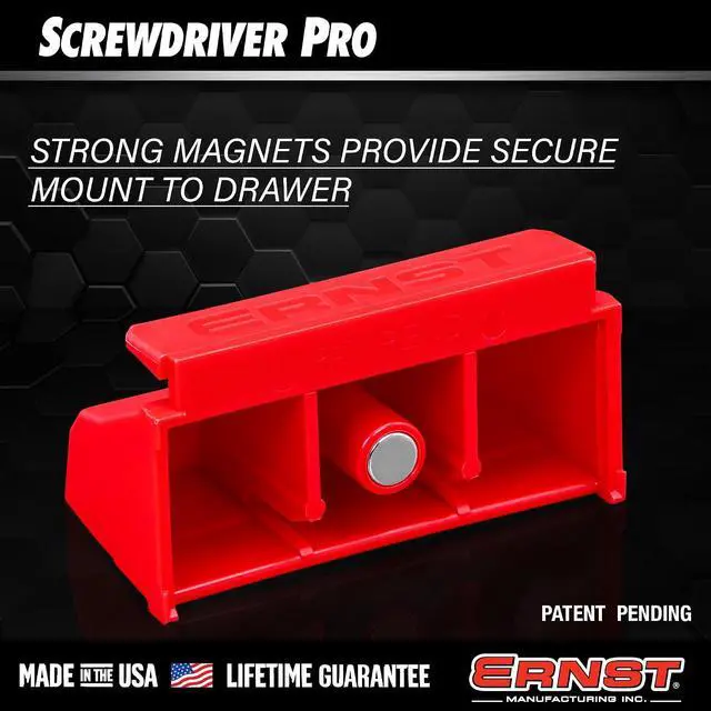 Alt view image 6 of 7 - Screwdriver Pro - Modular Screwdriver Organizer for 26 Tools with Magnetic Base, Black - Made in the USA