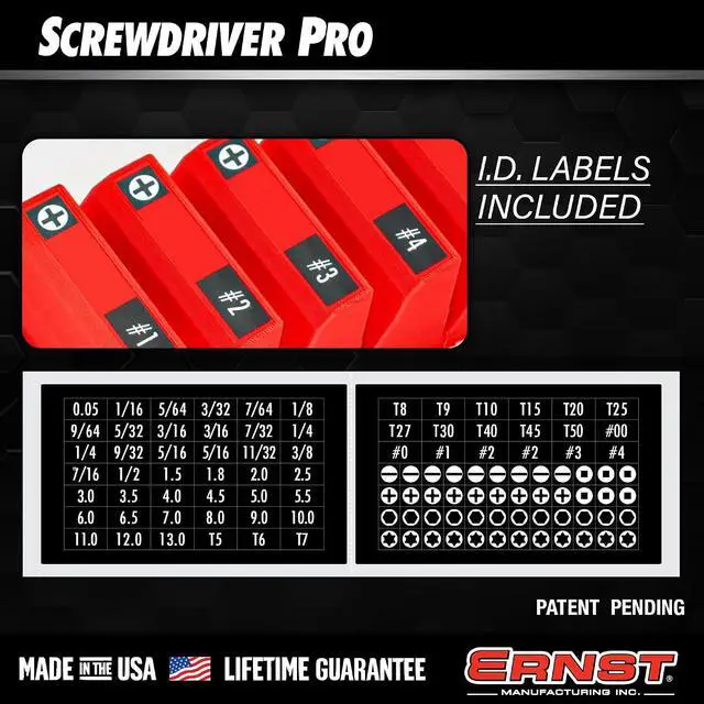 Alt view image 7 of 7 - Screwdriver Pro - Modular Screwdriver Organizer for 26 Tools with Magnetic Base, Black - Made in the USA