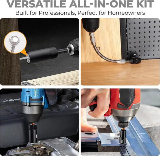 Alt view image 7 of 7 - 86PC Magnetic Nut Driver Set & Impact Driver Bit Set, 1/4" Metric & SAE Sockets, Nut Driver Set Power Bits, Adapters, Extensions, Universal Socket, Wing Nut Driver & Bit Holder for Automotive