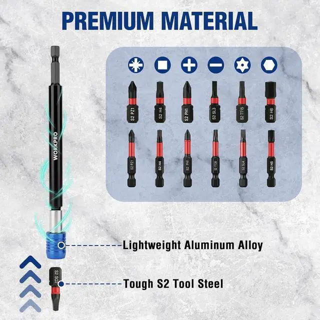 Alt view image 7 of 7 - 98-Piece Magnetic Nut Driver Set, Impact Driver Bits, Metric & SAE Cr-V Nut Drivers with Bit Holder, Universal Socket, Socket Adapter, Wing Nut Driver, Ratchet Handle, Quick-Release Extension
