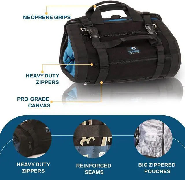 Alt view image 5 of 7 - Titan23-XL Tool Roll - Wrench Roll & Organizer - Canvas Tool Bag & Tool Pouch for Electrician, HVAC, Plumber, Carpenter or Auto Mechanic