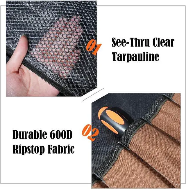Alt view image 7 of 7 - 23-Pocket Canvas Tool Roll, Heavy-Duty Tool Wrap Roll, Waterproof Canvas Roll Up Tool Bag, 14'' Tool Roll Bag Organizers, Easy-Access Screwdriver Roll Up Pouch