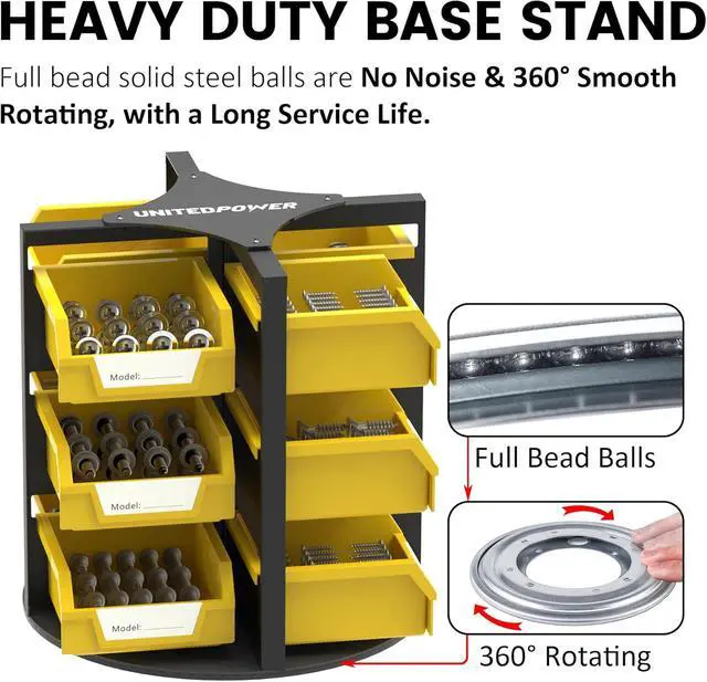 Alt view image 2 of 7 - Rotating Storage Bins, Tool Organizer, Hardware Crafts, Small Parts, Nuts and Bolts, Revolving 12 Bins Storage for Workshop, Shed, Garage, Home