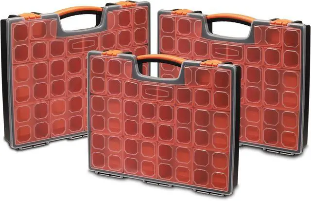Main image of 3PCS Multi-Purpose Portable Organizer Box Set with 72-Removable Compartments, 3 Pieces Professional Boxes with Dimension 16.2"L*13"W*2.3"H