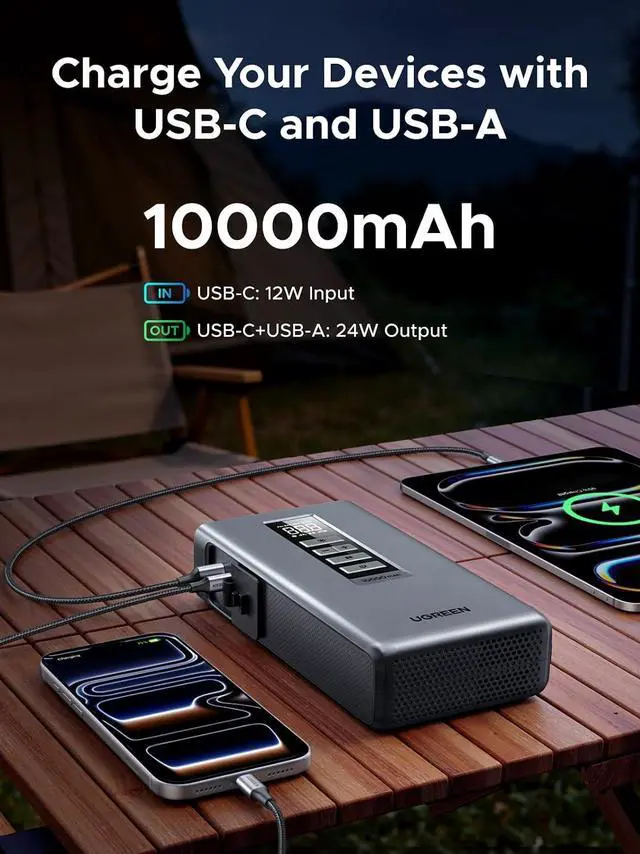 Alt view image 3 of 7 - Car Jump Starter with Air Compressor, Portable 12V Battery Booster 1000A Peak, 150 PSI Tire Inflator, Power Bank, 3-Mode LED Emergency Light for 4.0L Gas and 2.5L Diesel Engines