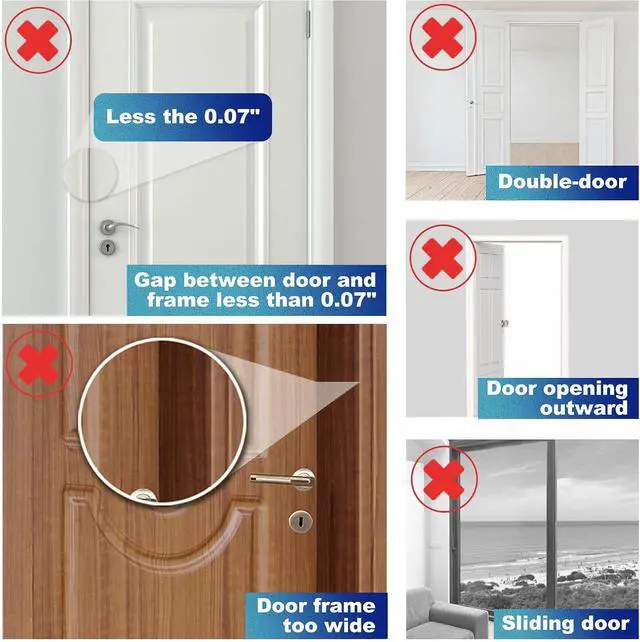 Alt view image 5 of 7 - 2Pack Door Reinforcement Lock Withstands 800lbs of Force - Silver Extra Door Lock with 8 Screws Prevents Unauthorized Entry,Add a Door Security Lock for Home Safety & Privacy
