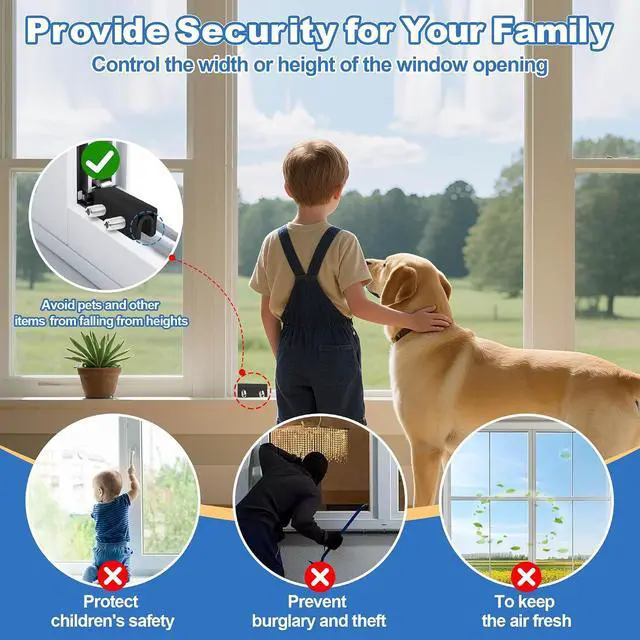 Alt view image 3 of 7 - 15 Pack Black Window Locks with Key, Adjustable Sliding Window Locks for Up and Down Windows & Horizontal Windows Stoppers Security Sliding Glass Patio Door Lock, Aluminum