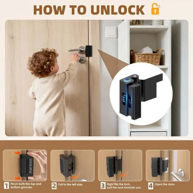Alt view image 3 of 7 - Portable Door Lock, Door Reinforcement Lock, Portable Door Lock for Travel - No Drilling, Interior Doors for Apartments, Hotels, bedroomsBlack-3PCS