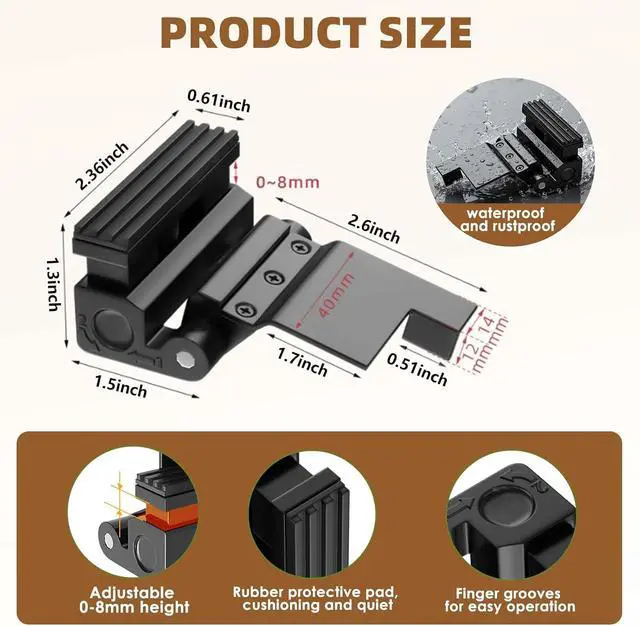 Alt view image 5 of 7 - Portable Door Lock, Door Reinforcement Lock, Portable Door Lock for Travel - No Drilling, Interior Doors for Apartments, Hotels, bedroomsBlack-3PCS