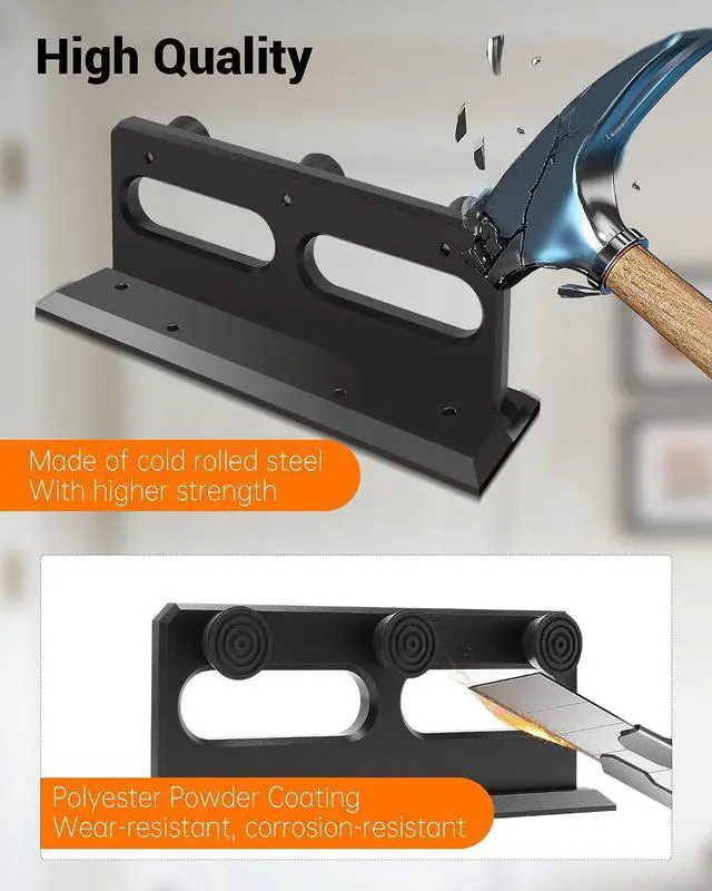 Alt view image 3 of 6 - French Security Door Brace, Heavy Metal Security Lock Door Brace, with Rubber Buffer, Withstands 3000 Lbs, Prevent Entry Robbery/Thieves, Fit for Standard/Single/Double Door