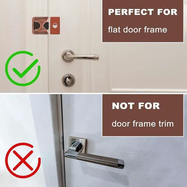 Alt view image 2 of 7 - Home Door Lock Security, Upgraded Safety Childproof Door Reinforcement Lock Latch (2-Pack), Extra Defend Door Lock for Inward Swinging Door