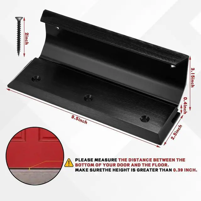 Alt view image 3 of 7 - 2 Pcs Security Lock Door Brace French Door Barricade Double House Safety Protection Devices for Nighttime Home, Fits Standard, Blemished, French Doors-Black