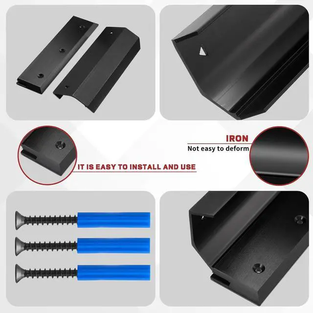 Alt view image 5 of 7 - 2 Pcs Security Lock Door Brace French Door Barricade Double House Safety Protection Devices for Nighttime Home, Fits Standard, Blemished, French Doors-Black
