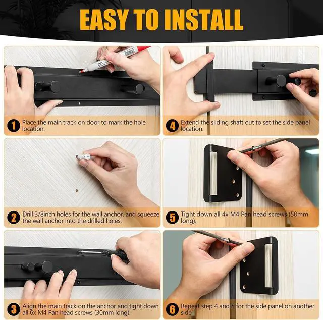 Alt view image 6 of 7 - Door Bar Lock - Patented Door Barricade Security Bar - Home Safety Improvement, Door Reinforcement, Childproof, Break-in Prevention - Premium Grade Steel Door Mount for 26''-37'' Wide Doors