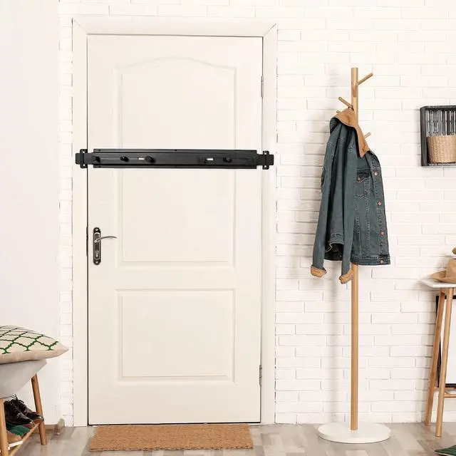 Alt view image 7 of 7 - Door Bar Lock - Patented Door Barricade Security Bar - Home Safety Improvement, Door Reinforcement, Childproof, Break-in Prevention - Premium Grade Steel Door Mount for 26''-37'' Wide Doors