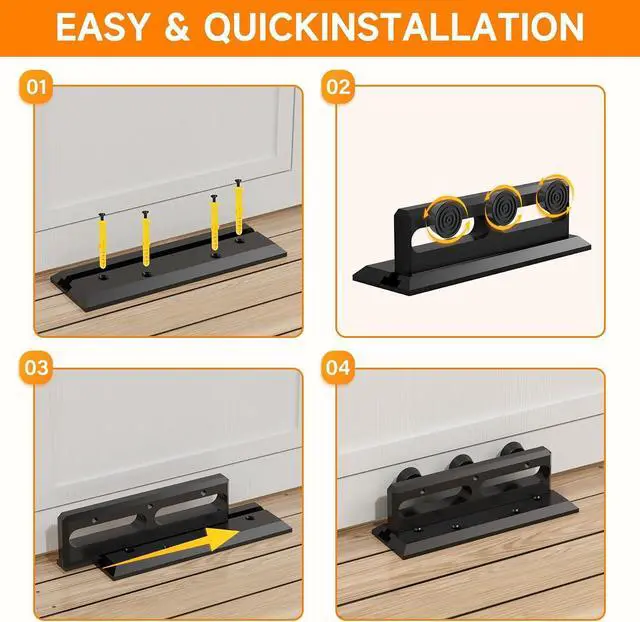 Alt view image 5 of 7 - Door Security Bar, French Security Door Brace, Security Door Barricade, Withstands 3000 Lbs, Prevents Entry Burglaries Home Invasions