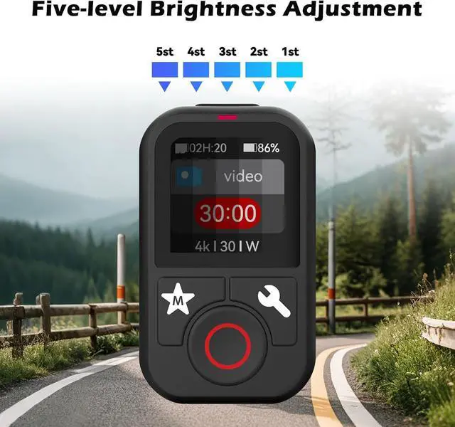 Alt view image 6 of 7 - Smart Remote Control for GoPro Hero 13 12 11 10 9 8 Black MAX with Wrist Strap Colour LCD Display,60M Range Waterproof Wireless Bluetooth Remote Control for Go Pro Accessories Shutter