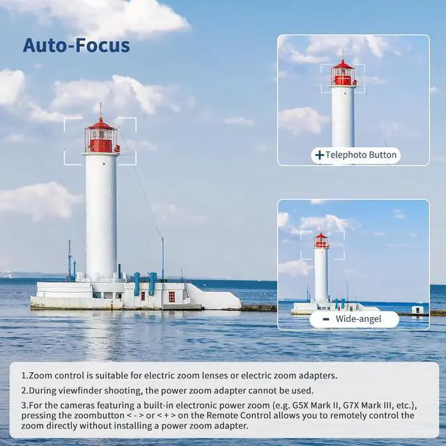 Alt view image 4 of 7 - Rechargeable Wireless Shutter Release for Canon Camera Remote Control Zoom Focus Compatible with R50,G7X Mark III,R6 Mark II,R5,R6,R7,M6 Mark II,M200,M50,90D,200D,Replace Canon BR-E1(White)