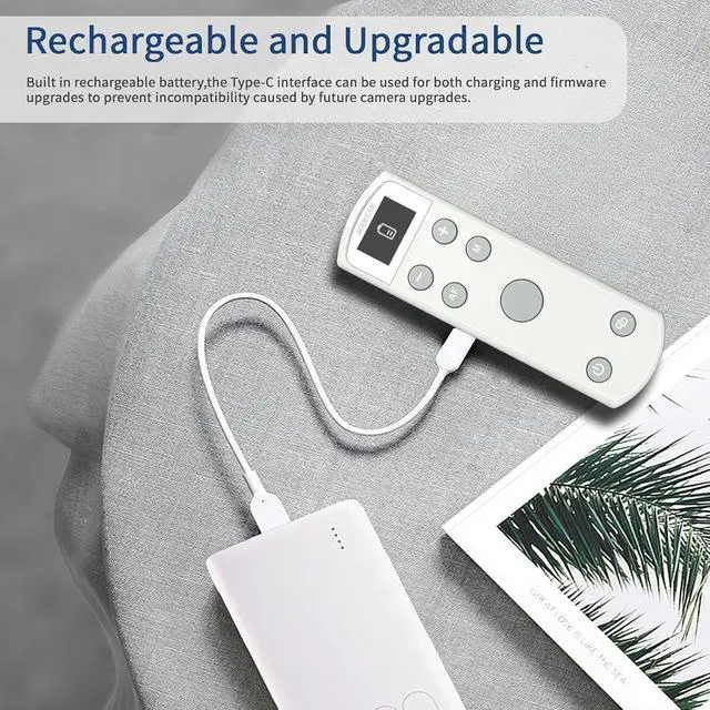 Alt view image 6 of 7 - Rechargeable Wireless Shutter Release for Canon Camera Remote Control Zoom Focus Compatible with R50,G7X Mark III,R6 Mark II,R5,R6,R7,M6 Mark II,M200,M50,90D,200D,Replace Canon BR-E1(White)