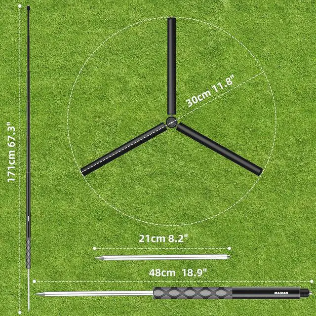 Alt view image 6 of 7 - Golf Tripod Monopod, Monopod and Tripod Selfie Stick to Record Golf Swing | 67.3" Adjustable Phone Tripod Stand, Phone Holder for iPhone/Android, 21cm Spike, Tripod