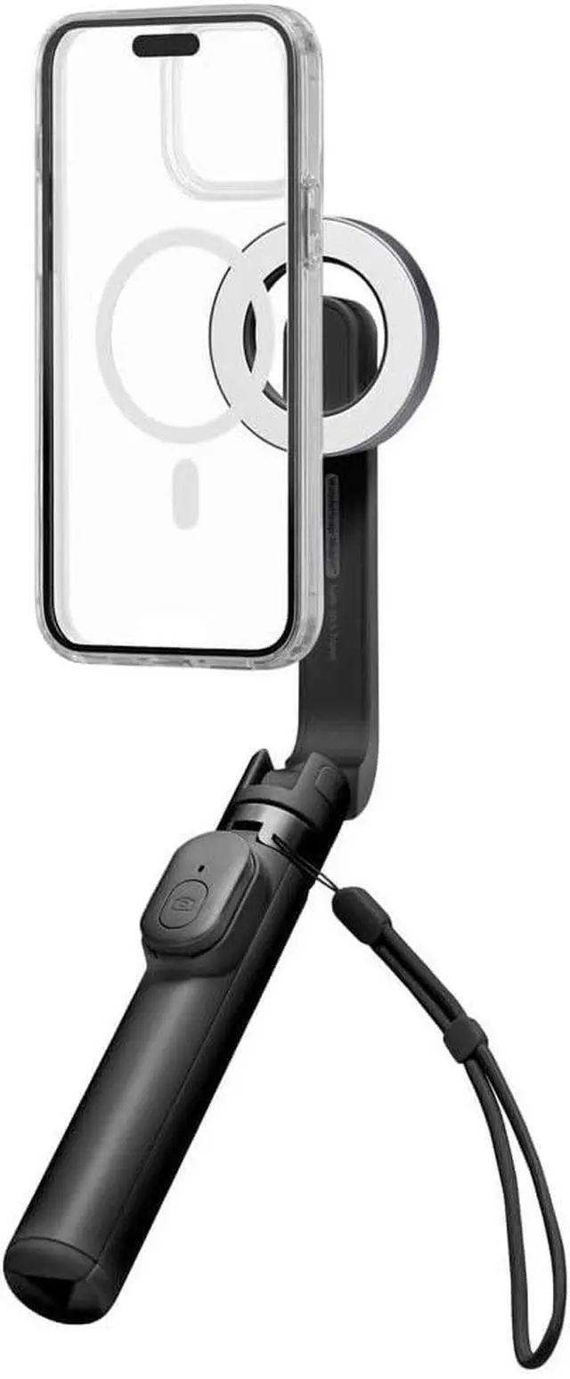Alt view image 4 of 7 - Selfie Stick Tripod Stand with Bluetooth Remote Control Shutter 24" Extendable Compatible with MagSafe iPhone 17/16/15/14/13/12 Pixelsnap Pixel 10 Series & More - Black (S571W)
