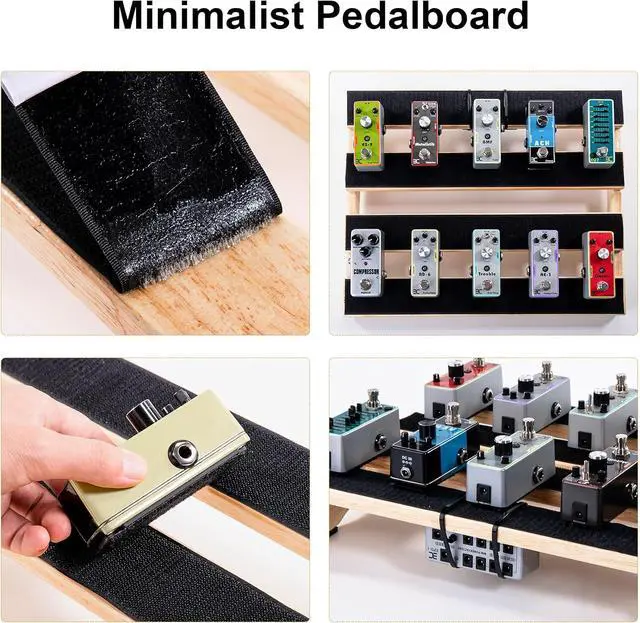 Alt view image 3 of 7 - 15.7" Big Wooden Pedal Board Guitar Effects Big Capacity Pedalboard with Mountain Tape & Cable Tie, Pro