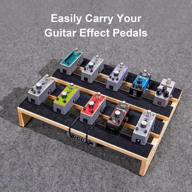 Alt view image 7 of 7 - 15.7" Big Wooden Pedal Board Guitar Effects Big Capacity Pedalboard with Mountain Tape & Cable Tie, Pro