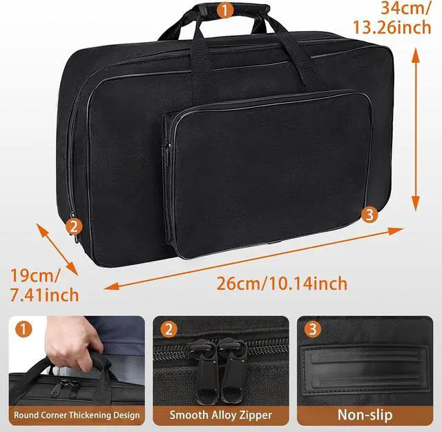 Alt view image 6 of 7 - Guitar Pedal Board, 19.7x11.4x3.93", Aluminum Alloy Black Effects PedalBoard with 4 pcs 6 inch Guitar Pedal Cable, Carrying Bag, Adhesive Hookside Tape