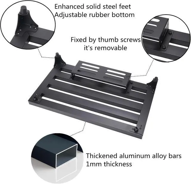 Alt view image 3 of 7 - 22" x 12.5" Aluminum Alloy Guitar Pedal Board with Power Supply Tray, Carry Bag & Mounting Tapes Included (Black, APB-22BK)