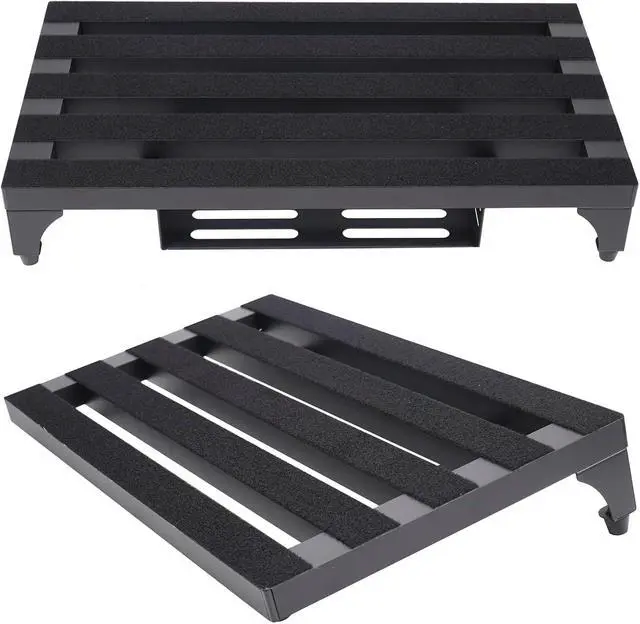 Alt view image 4 of 7 - 22" x 12.5" Aluminum Alloy Guitar Pedal Board with Power Supply Tray, Carry Bag & Mounting Tapes Included (Black, APB-22BK)
